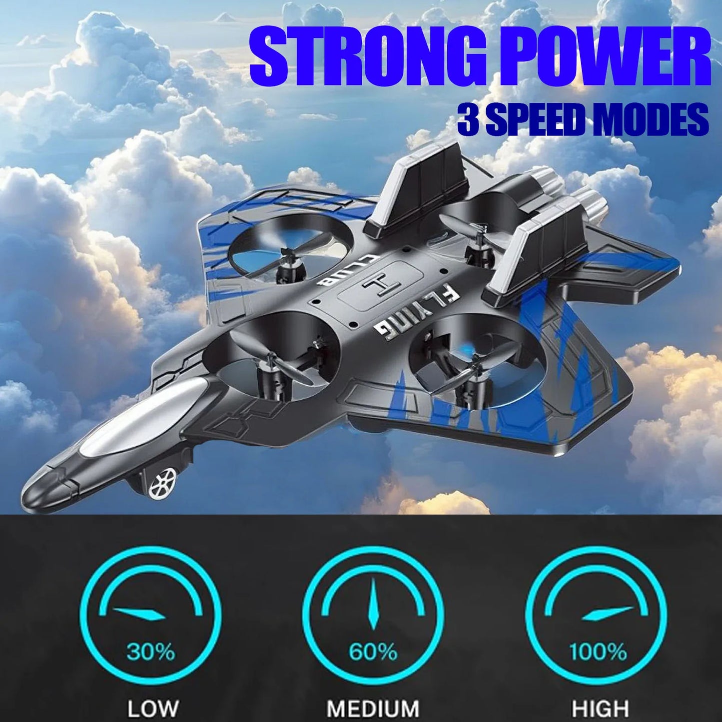Stunt Drone 360° Flip, 2.4GHz RC Fighter Jet, Remote Control Drone with 1800mAh USB Charging, Christmas and Halloween Gift