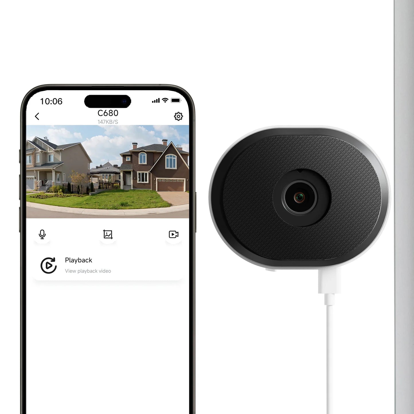 ZOSI C680 3MP Window Security Camera Full Color Night Vision 2K Indoor Plug-in WiFi Surveillance Camera for Home Security