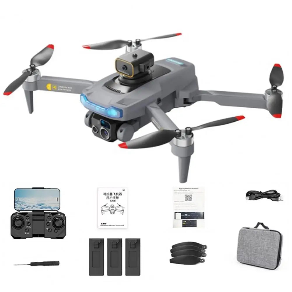 1 Set Remote Control Drone with Camera Brushless Motor Drone Obstacle Avoidance Foldable 360 Degrees Flip WiFi RC Quadcopter Toy