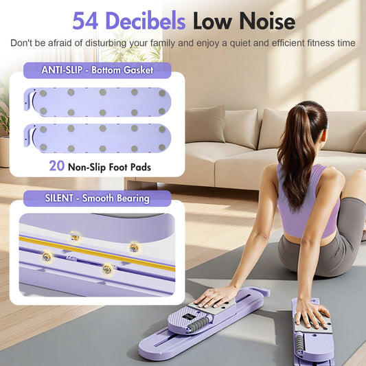 Abdominal Pilates Board Detachable Resistance Bands LCD Display Split Strength Ab Core Trainer Push-up Workout for Men Women