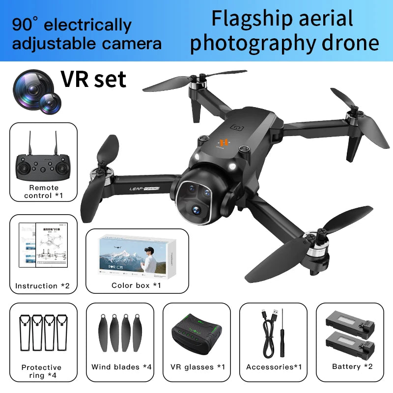 2025 H21 VR Drone 4K HD Professional 90° ESC Camera Brushless motor Optical flow hovers Quadcopter Drones Gifts Toys New