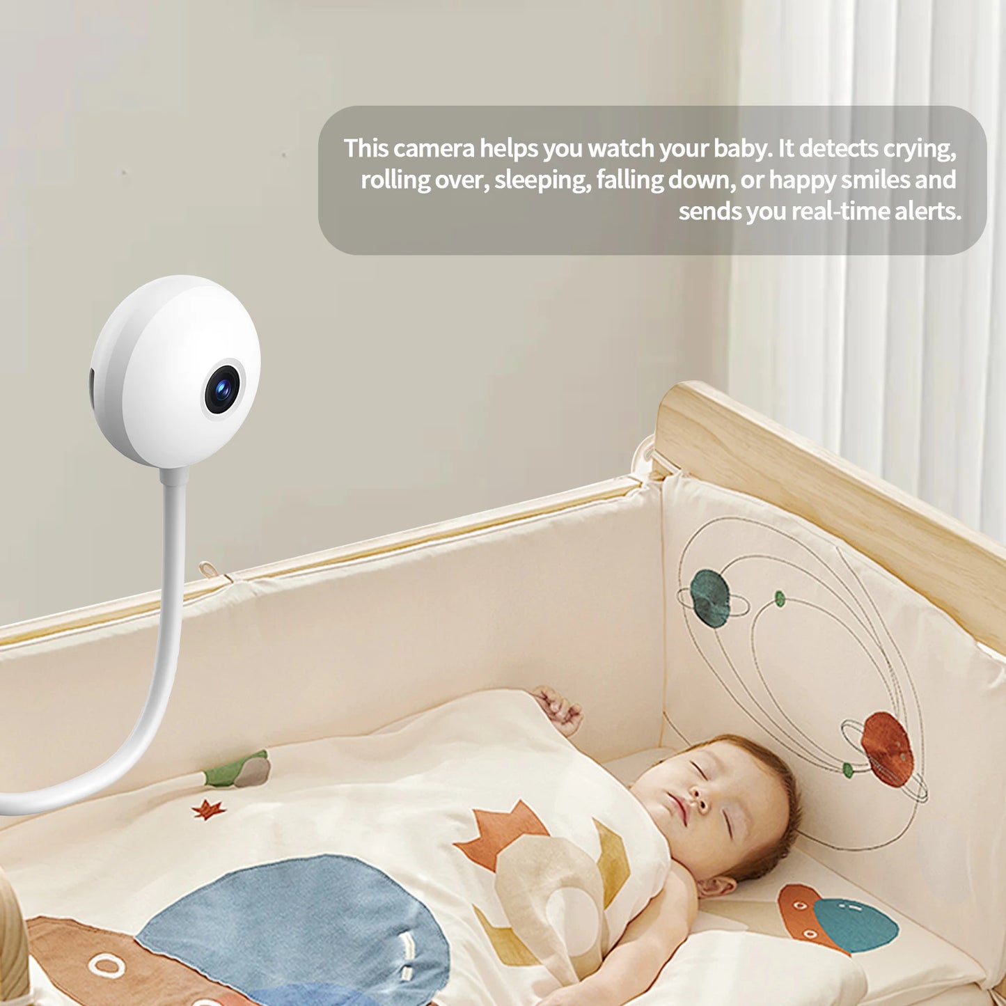 WESECUU Mini WiFi Camera Indoor 2K Security Camera for Baby Monitor Wireless USB Plug IP Surveillance AI Auto Tracking Babe Cam