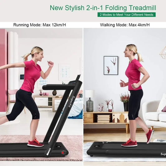 Walking Pad 2.25HP Dual Display Foldable Treadmill for Home with Remote/Smart App Control Portable Compact Treadmill for Office