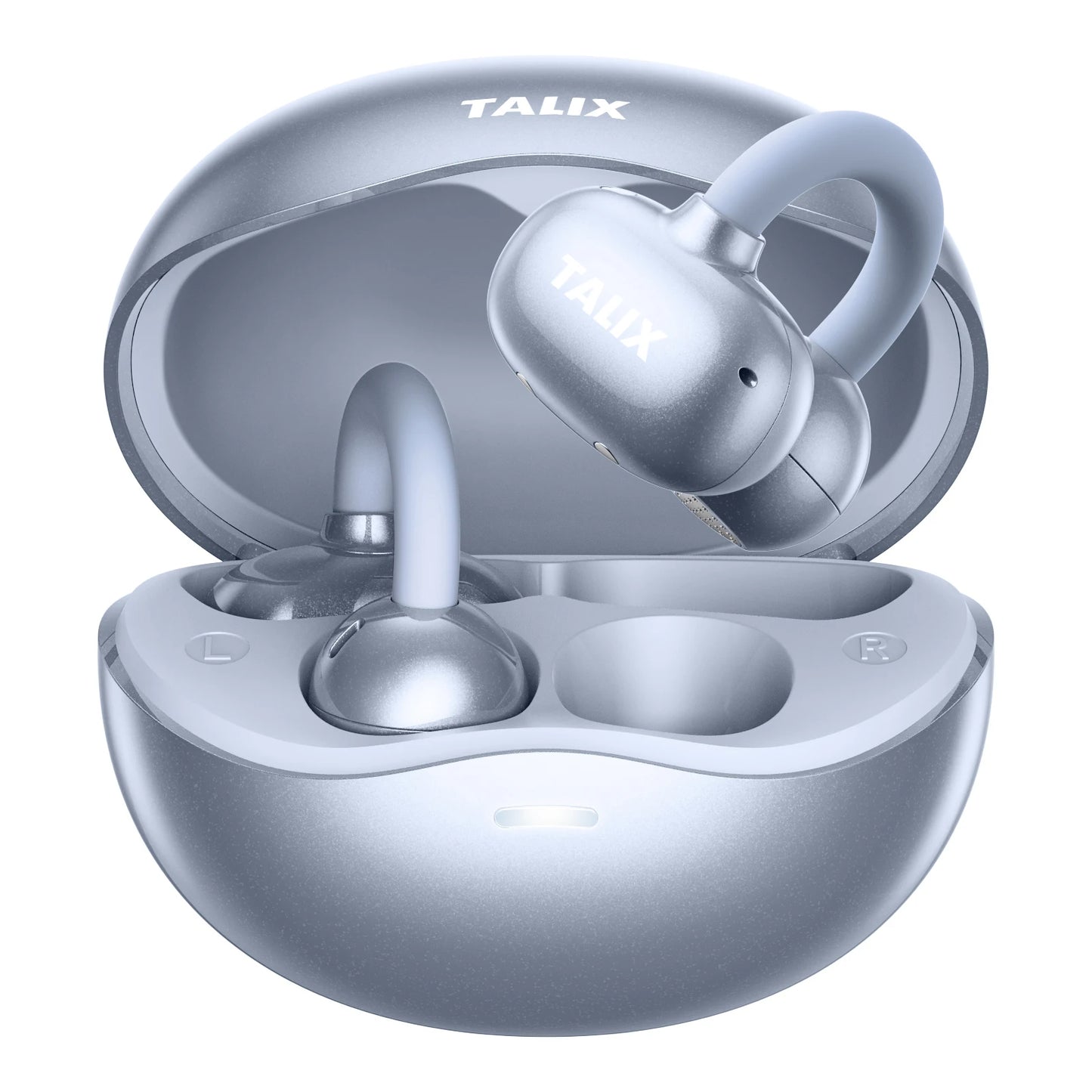 TALIX X6 Clip-On Earbuds Wireless Open Ear Earbuds Headphones 4.8g Ultra-Light Smart Touch Control 40H Playtime Immersive Sound