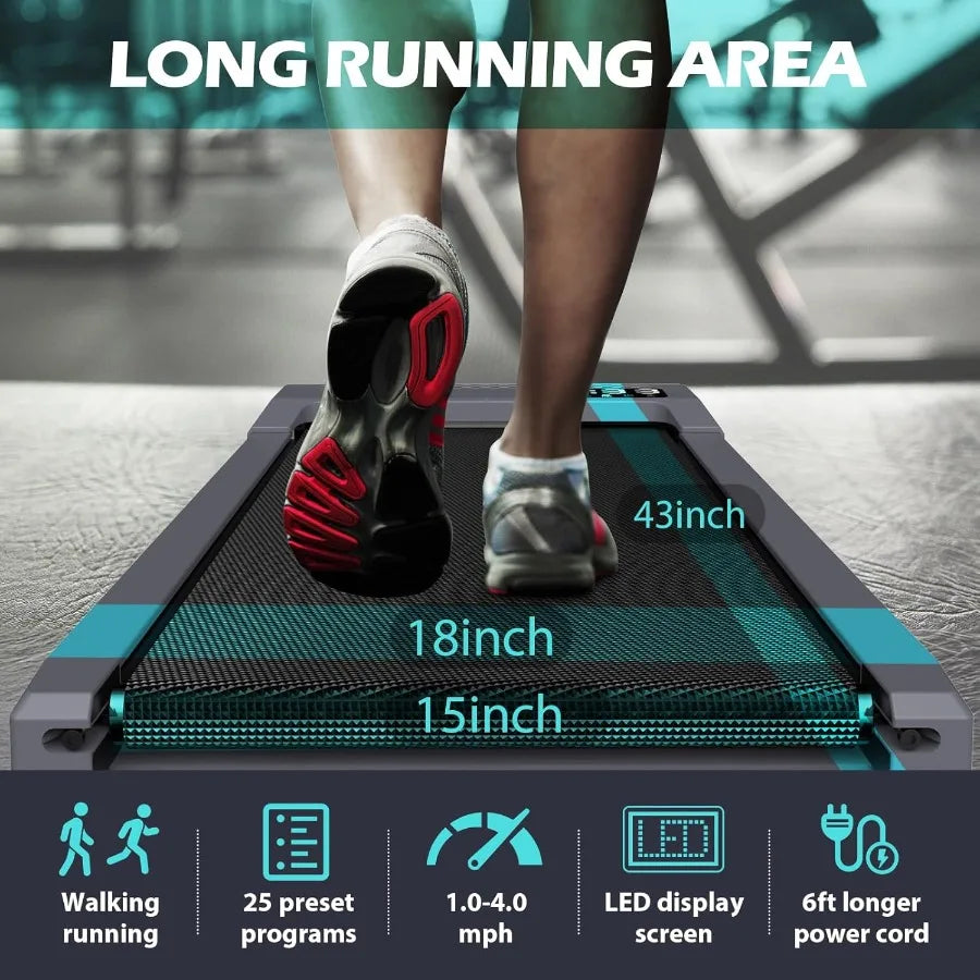 10 Incline Walking Pad with Handle Bar for Home and Office Use Foldable Treadmill with Voice Control Under Desk Treadmill for C