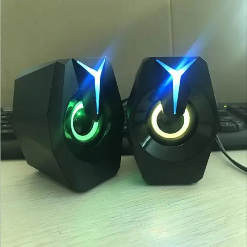 Black Mini USB Powered Wired 2.0 Gaming Music Speaker for Desktop Laptop PC
