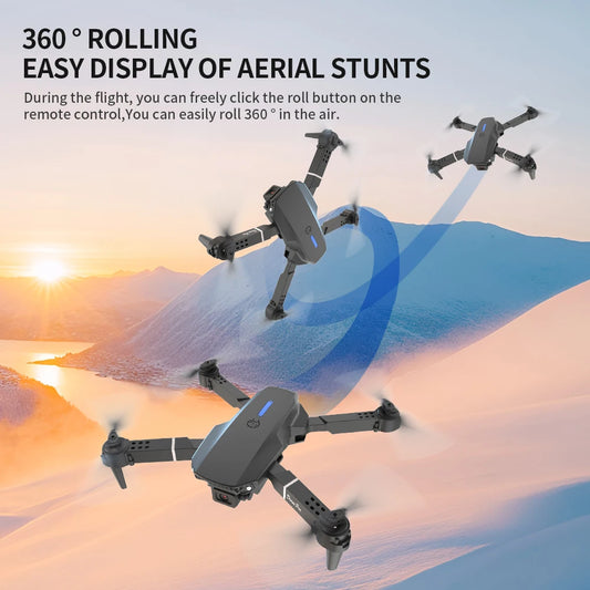 E88-S2 MAX upgraded version drone, with screen control, dual cameras, obstacle avoidance, brushless motor, folding arms, USB rec