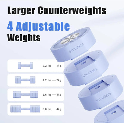 Dumbbell Set of 2, Adjustable Weight, Anti-slip Handle, Macaron Colors, Each 2.2/4.4/6.6/8.8 lbs, 4 in 1 Hand Weights·Hot Sale