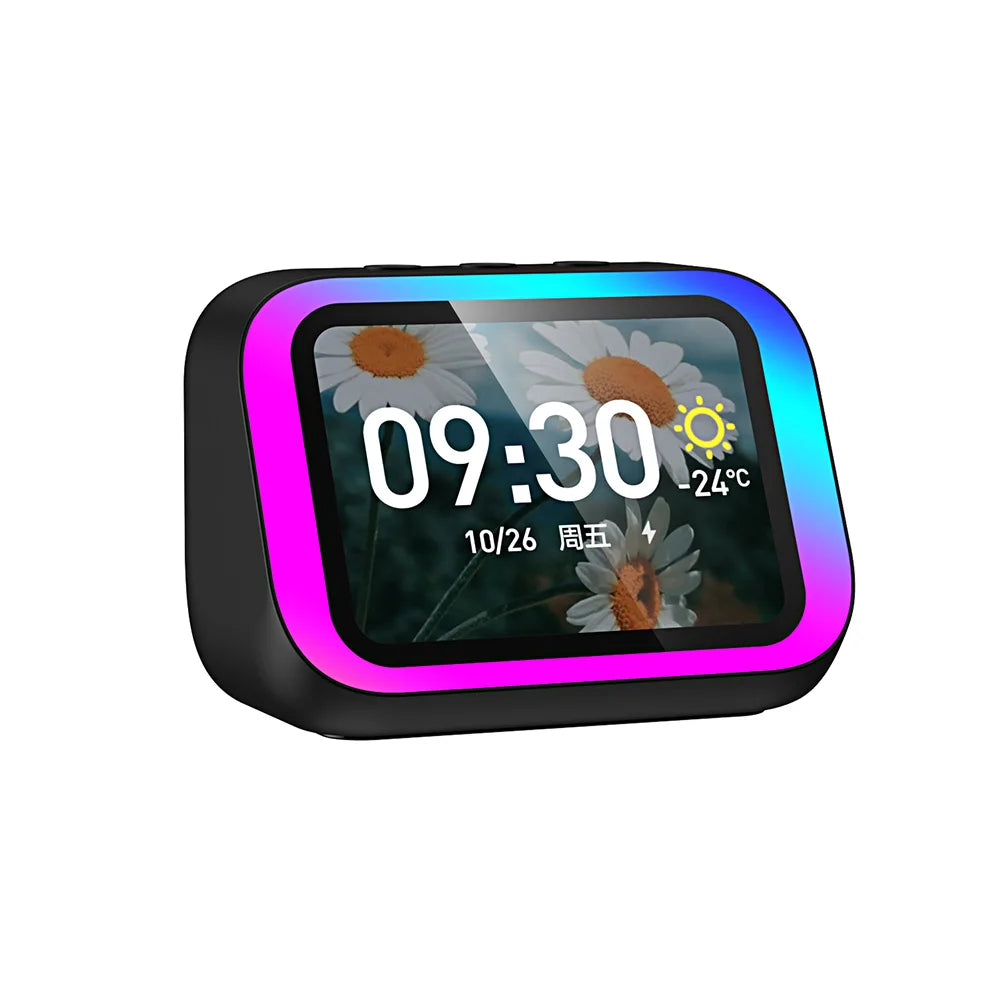 Smart Speaker Voice Assistant Portable BT Speaker with RGB Lights for Bedroom Living Room