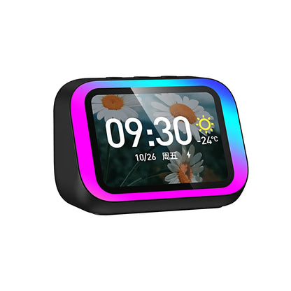 Smart Speaker Voice Assistant Portable BT Speaker with RGB Lights for Bedroom Living Room