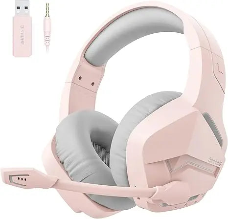BINNUNE BW01 Wireless Gaming Headset with Mic for PC PS4 PS5 2.4G Bluetooth USB Gamer Headphones with Mic for Laptop Computer