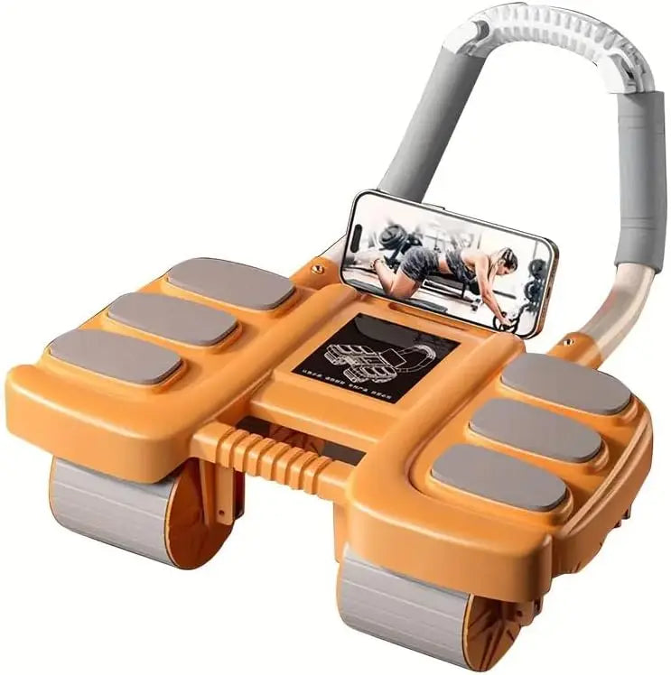 Automatic Rebound Ab Roller Wheel with Elbow Support 4-Wheel Design Core Exercise Equipment for Home Gym Abdominal Workout Machi