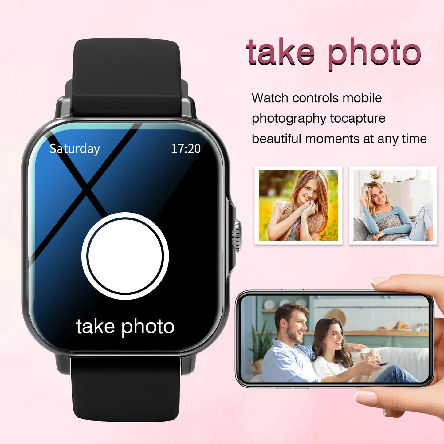 Smart watch, for men and women, wireless calling, fitness tracker, 2.01 inch screen, sports smart watch