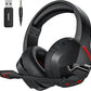 BINNUNE BW01 Wireless Gaming Headset with Mic for PC PS4 PS5 2.4G Bluetooth USB Gamer Headphones with Mic for Laptop Computer