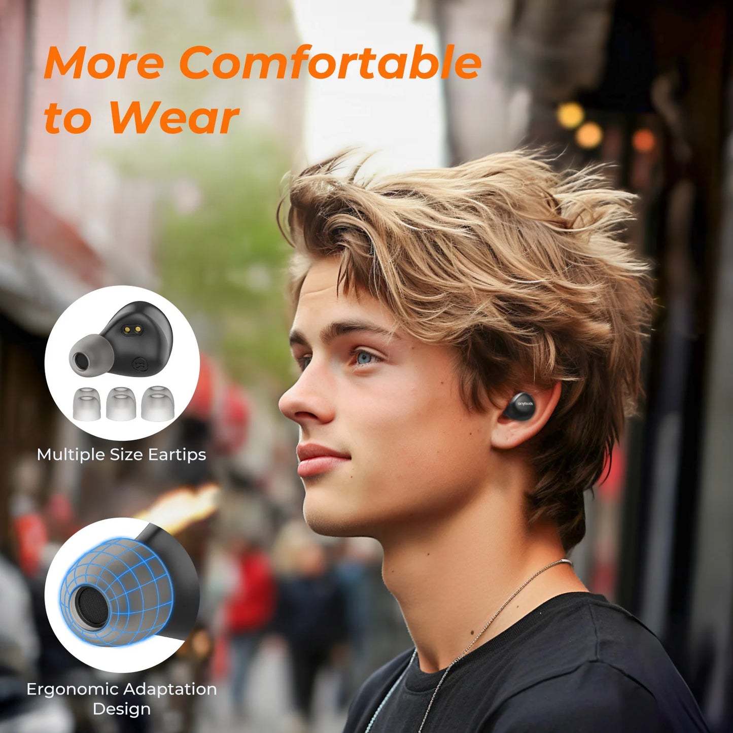 TWS Earbuds Wireless Bluetooth Headphones HD Calls Noise Cancel Ergonomic Comfortable Wear IPX5 Water Resistan Touch Control