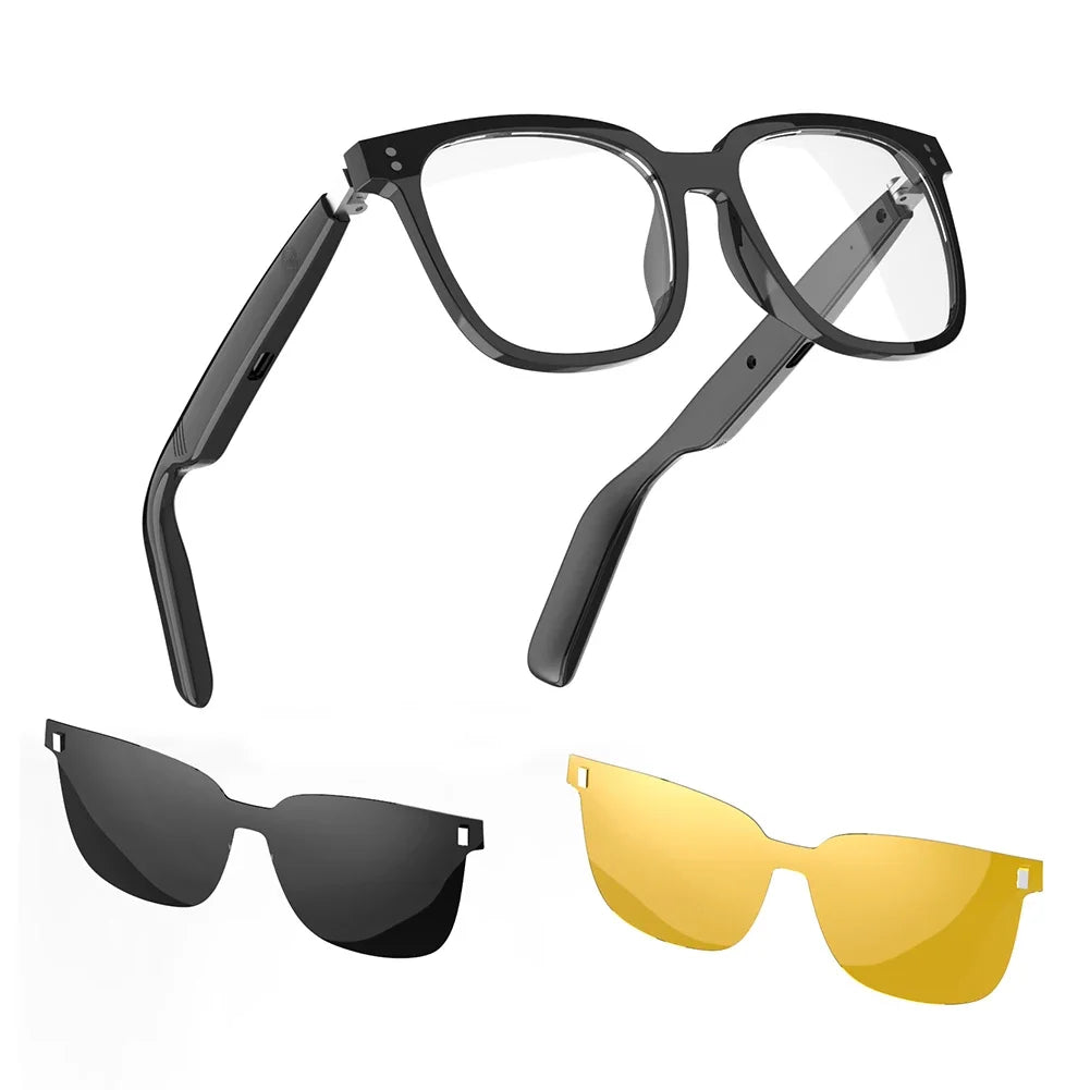 AI Smart Glasses Multifunction Camera Bluetooth BT 5.4 Call Voice Assistant Glasses Magnetic Translate Glasses for Men Women