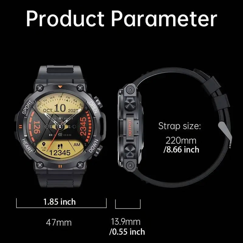 waterproof Durable Smartwatch | Outdoor Smartwatch with Call Function, Fitness Tracker, Pedometer, Multiple Sports Modes
