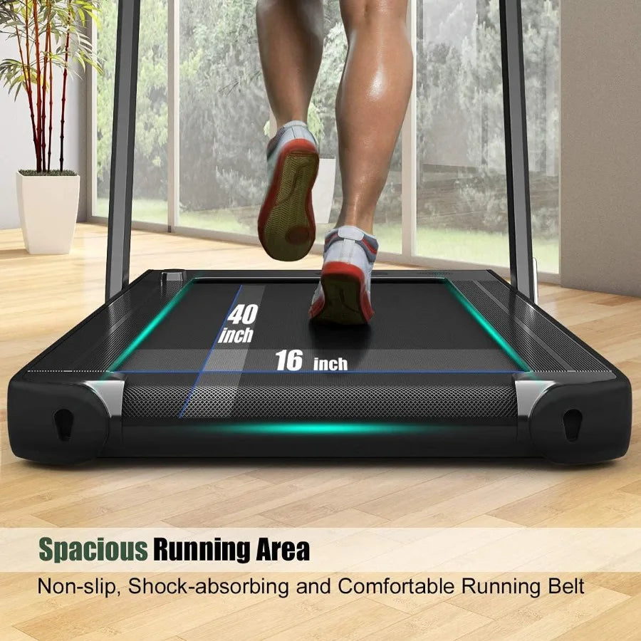 Walking Pad 2.25HP Dual Display Foldable Treadmill for Home with Remote/Smart App Control Portable Compact Treadmill for Office