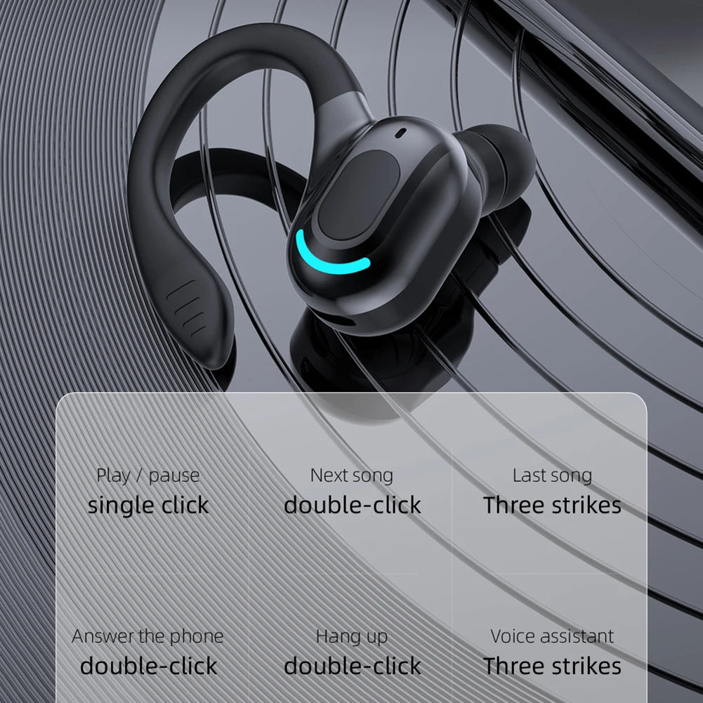 M-F8 Waterproof Bluetooth 5.2 Single Ear Wireless Earbuds with Noise Cancellation and 10 Hours Battery Life