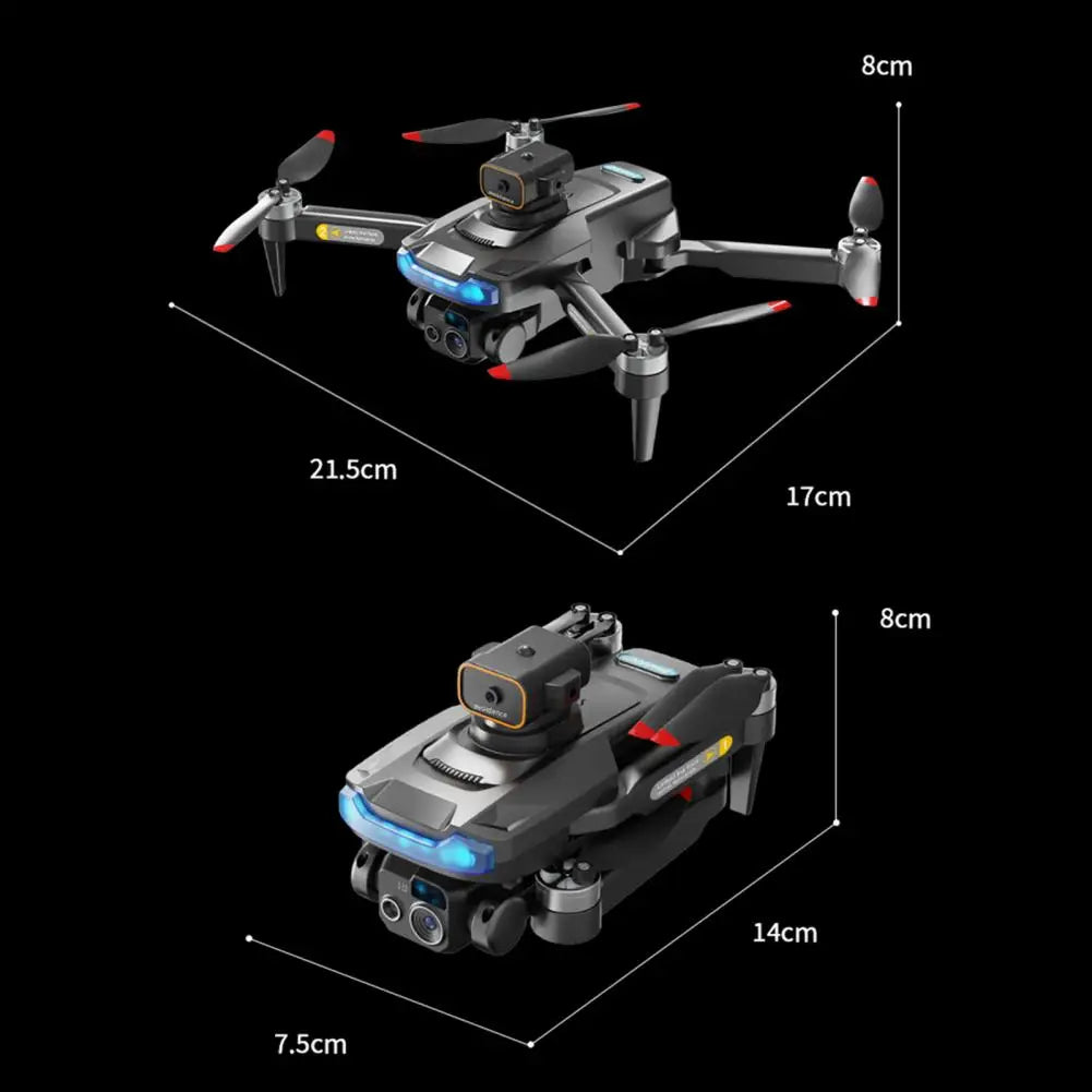 1 Set Remote Control Drone with Camera Brushless Motor Drone Obstacle Avoidance Foldable 360 Degrees Flip WiFi RC Quadcopter Toy