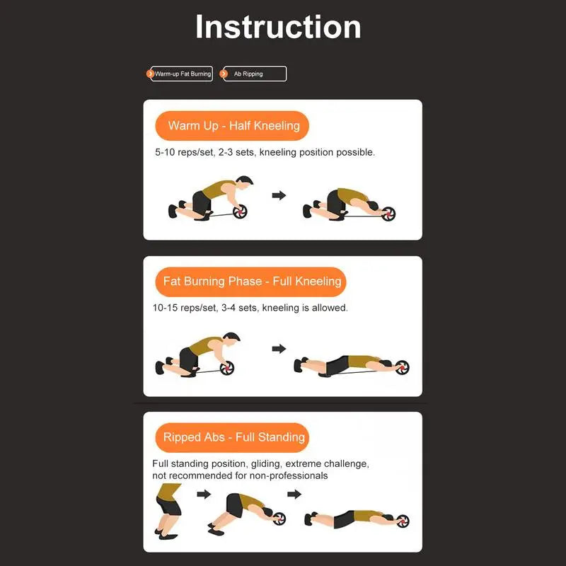 Abdominal Roller Abdominal Workout Roller With Resistance Band Multifunctional Abs Workout Equipment Core Strength Training