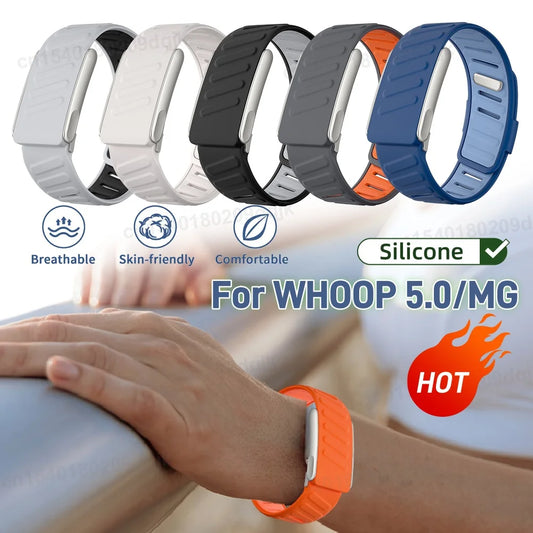 Silicone Watch Band For WHOOP 5.0 /MG SportFlex Wrist Band Soft-Touch Silicone Waterproof and Sweatproof Replacement Band