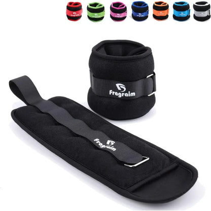 Ankle Weights for Women, Men and Kids 12Lbs Pair (6lb x 2) Black Strength Training Wrist/Leg/Arm Weight with Adjustable Strap fo