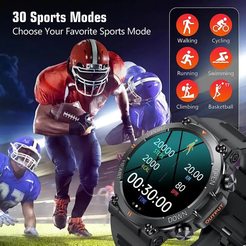 waterproof Durable Smartwatch | Outdoor Smartwatch with Call Function, Fitness Tracker, Pedometer, Multiple Sports Modes