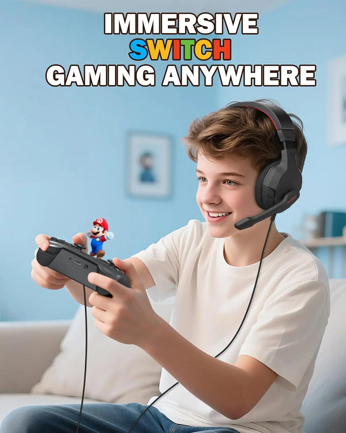 NUBWO U3 Headsets Gamer with Microphone Clear Call Microphone Volume Control Kids Gaming Headphones for PC PS4 PS5 Mac IPad Xbox