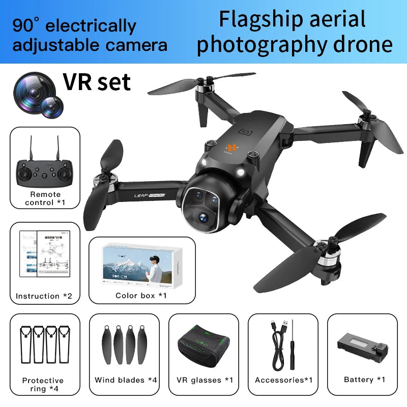 2025 H21 VR Drone 4K HD Professional 90° ESC Camera Brushless motor Optical flow hovers Quadcopter Drones Gifts Toys New