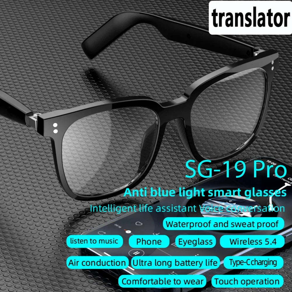 AI Smart Glasses Multifunction Camera Bluetooth BT 5.4 Call Voice Assistant Glasses Magnetic Translate Glasses for Men Women