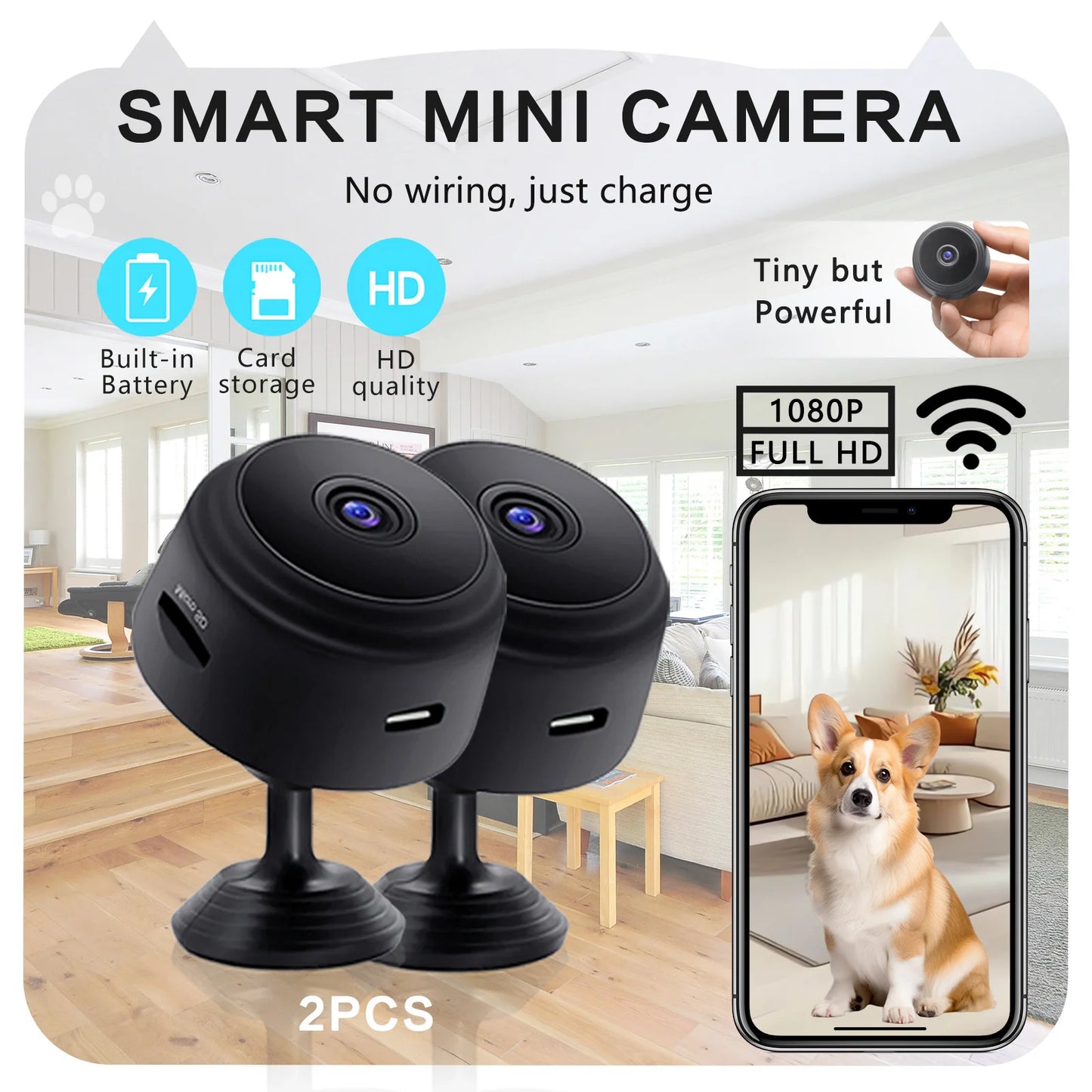 A9 Wifi Mini Camera 1080P Security MonitoringWireless Remote Night Vision Video SurveillanceSmart Home Mini DV Cam HD Camera