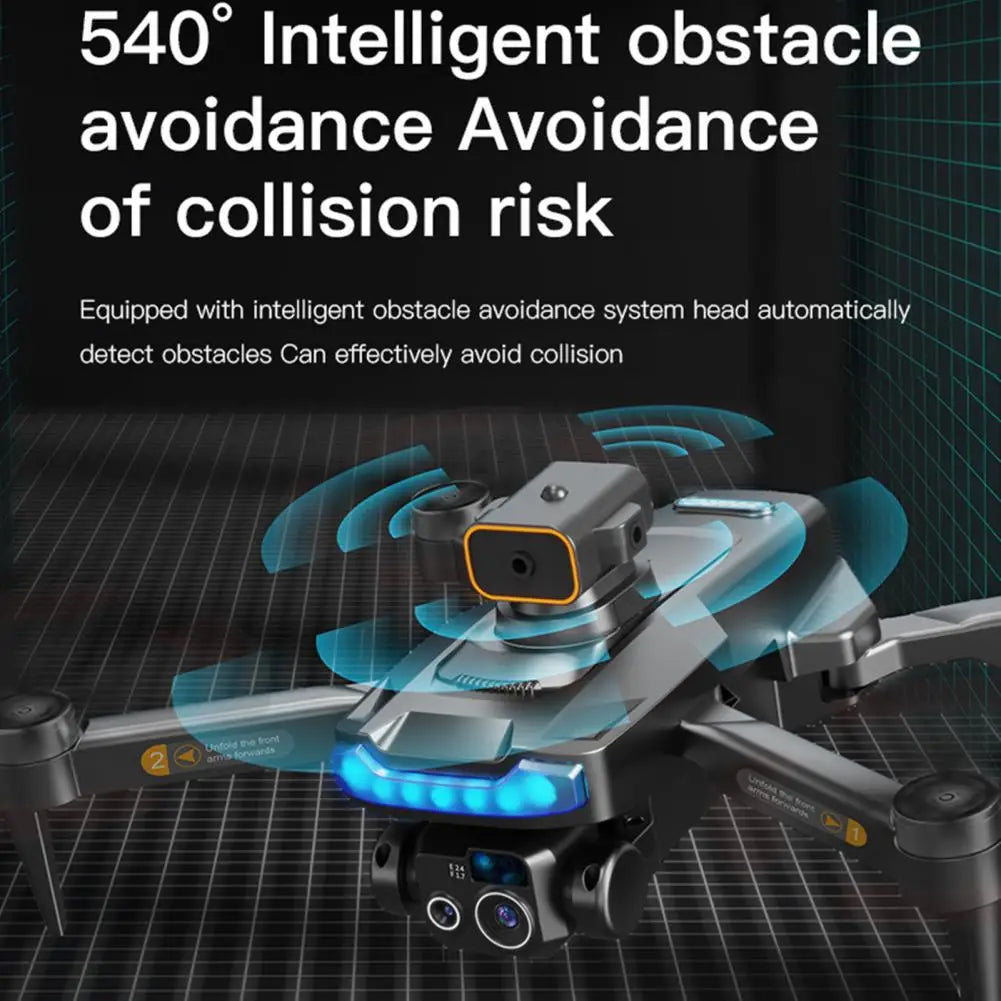 1 Set Remote Control Drone with Camera Brushless Motor Drone Obstacle Avoidance Foldable 360 Degrees Flip WiFi RC Quadcopter Toy