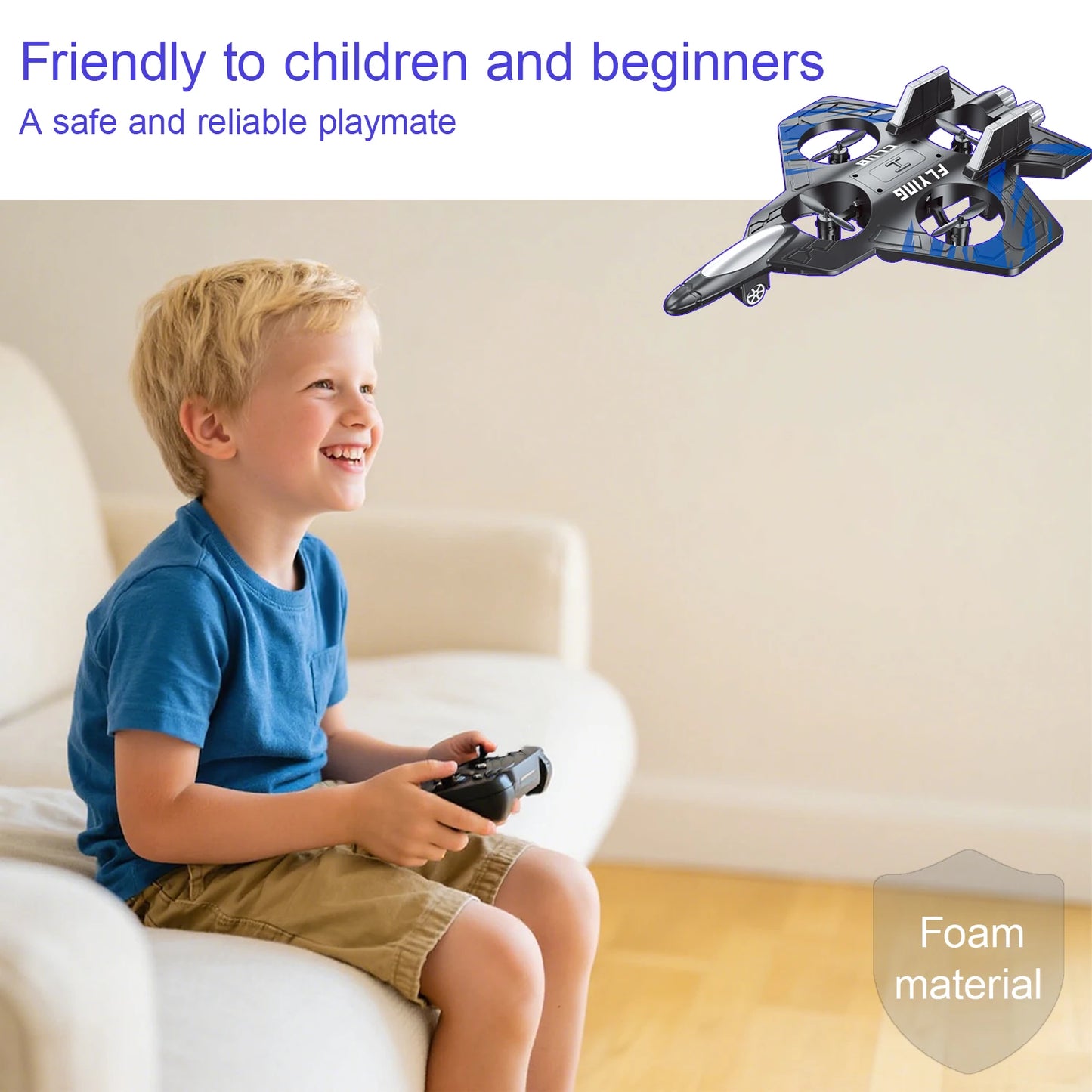 Stunt Drone 360° Flip, 2.4GHz RC Fighter Jet, Remote Control Drone with 1800mAh USB Charging, Christmas and Halloween Gift
