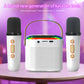 Wireless Karaoke Speaker, RGB Color Lighting, Two Microphones Rechargeable Battery, for Family Karaoke, Parties, Birthday Gifts