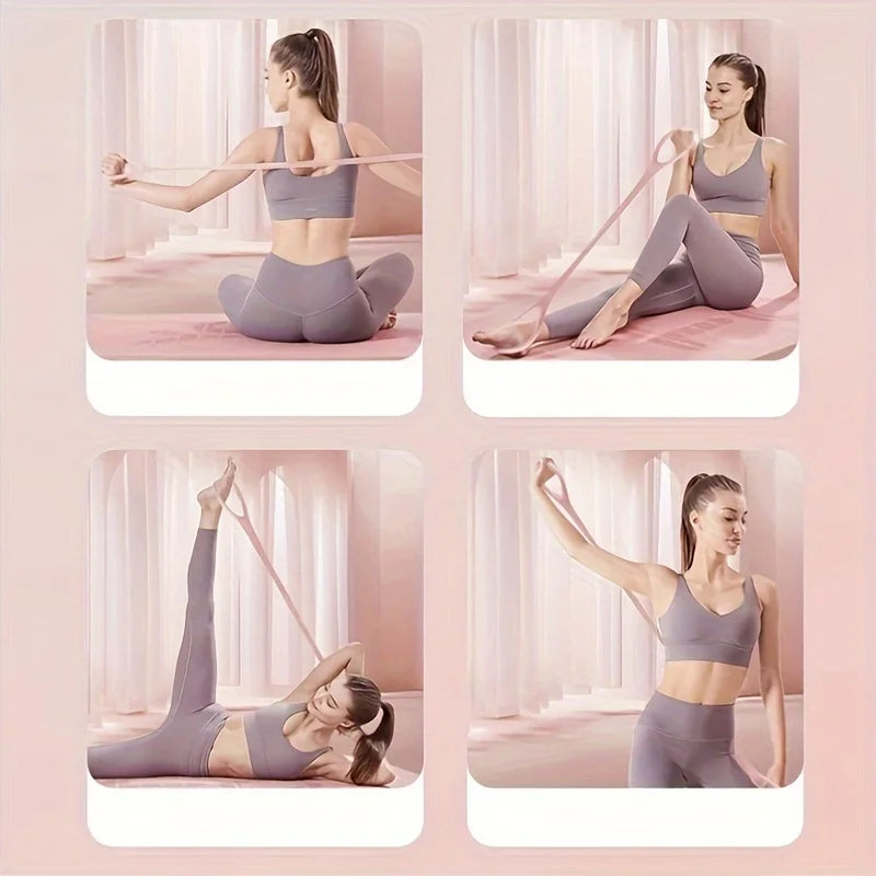 Premium Yoga Resistance Band for Total Body Workout Back Stretching Strength Training and Flexibility Exercise Durable