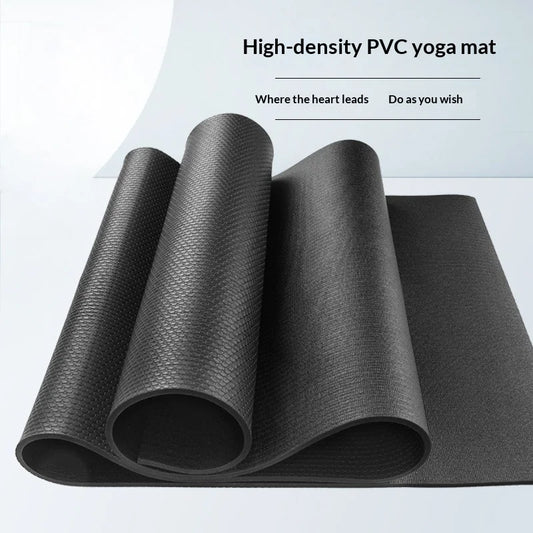 PVC Yoga Mat Extra Large Non Slip High Density Thick Shock Absorbing Quiet Gym Fitness  Professional Home Men Women Black