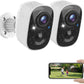 2K/3MP wireless outdoor security Camera 5200 mah battery powered PIR body detection night vision with spotlight two-way call