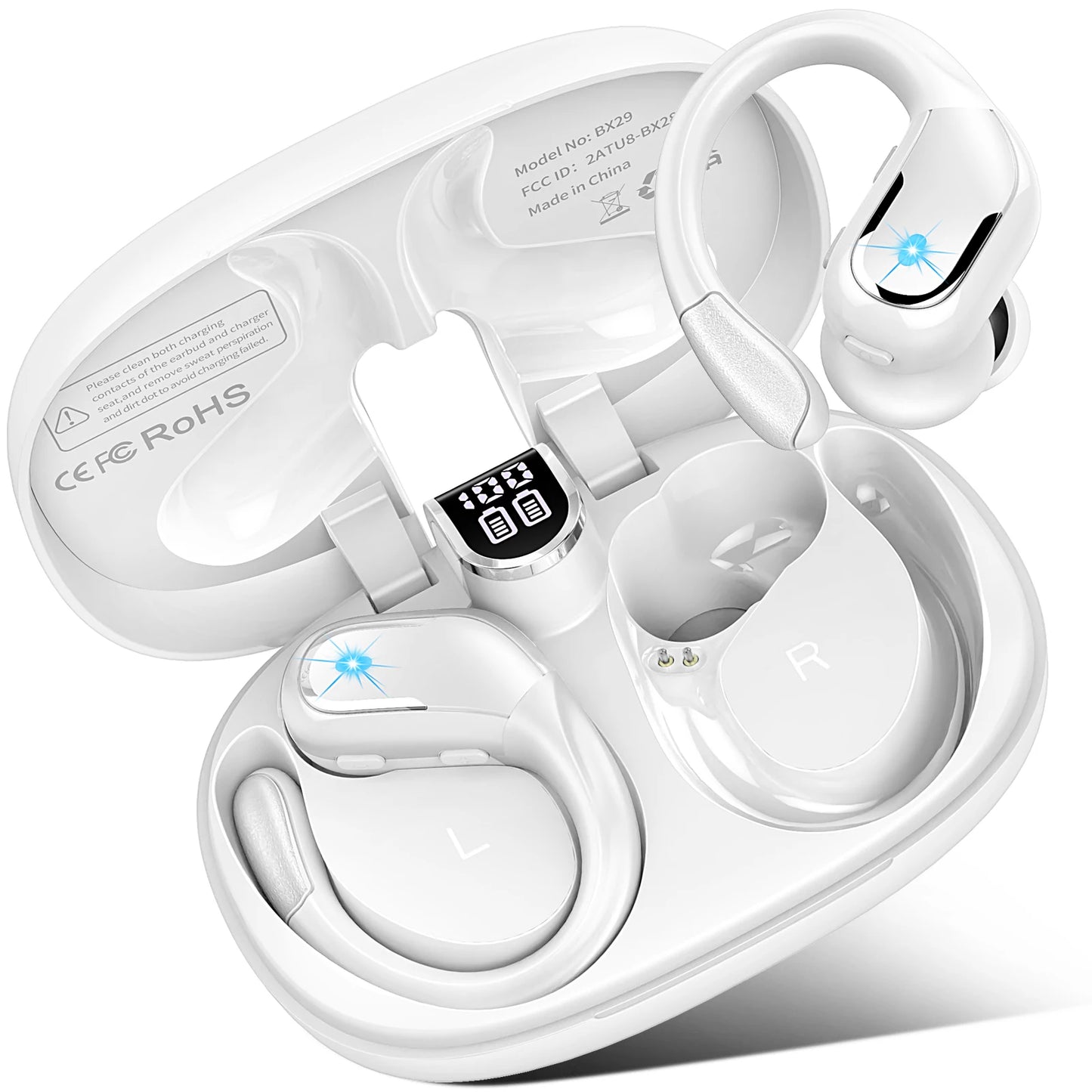 Wireless Earbuds, Bluetooth 5.3 Headphones Sport, Bluetooth Earbuds with ENC Noise Canceling Mic, Bass Stereo Wireless Earphone