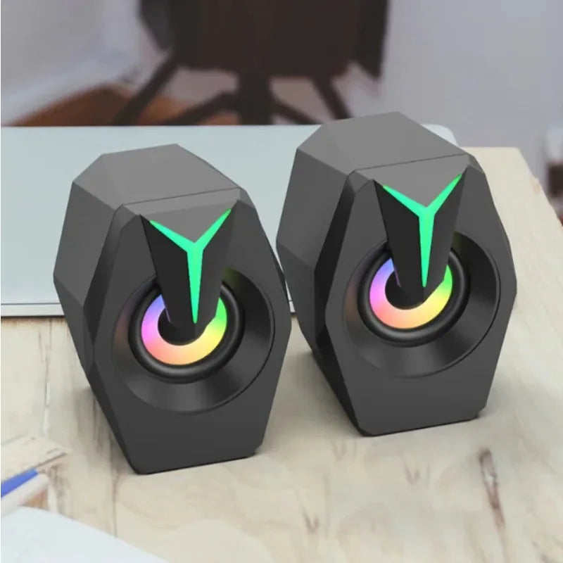 Black Mini USB Powered Wired 2.0 Gaming Music Speaker for Desktop Laptop PC