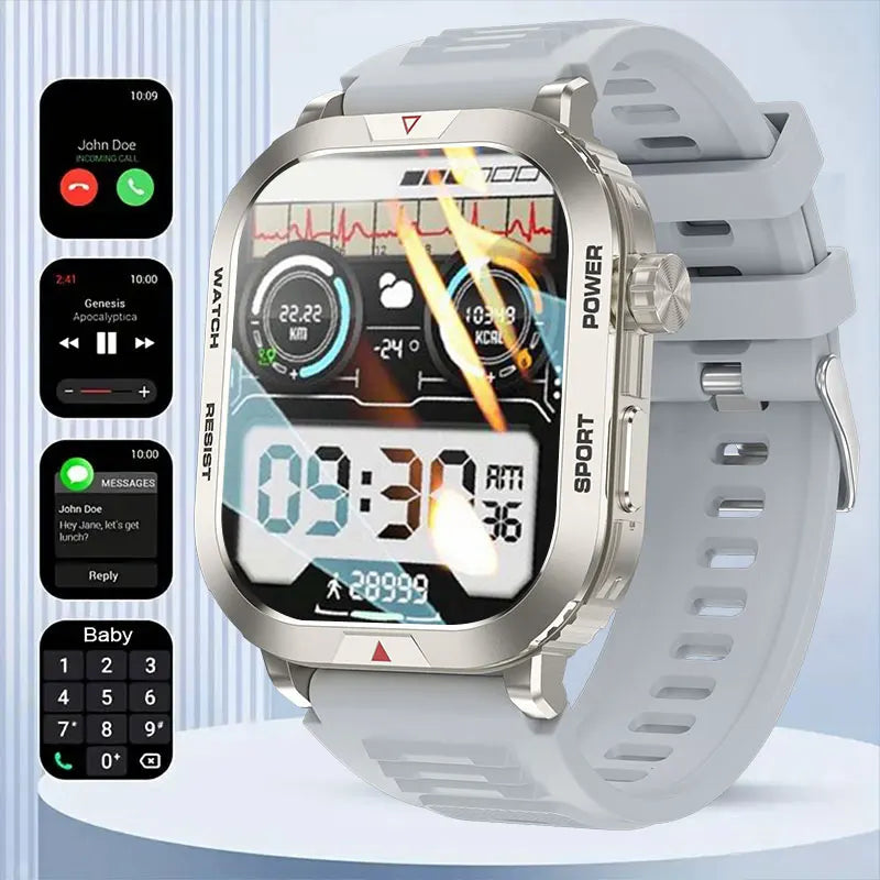 2025 New in Rugged Military GPS Smart Watch Men Bluetooth Call Health Monitoring AI Voice Sports Waterproof Smartwatches Women