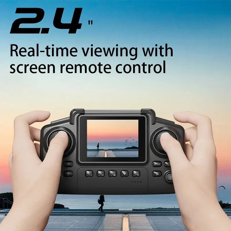Screen-Controlled Drone with Dual Cameras for Aerial Photography, Optical Flow Positioning, Foldable Remote Control Aircraft Toy