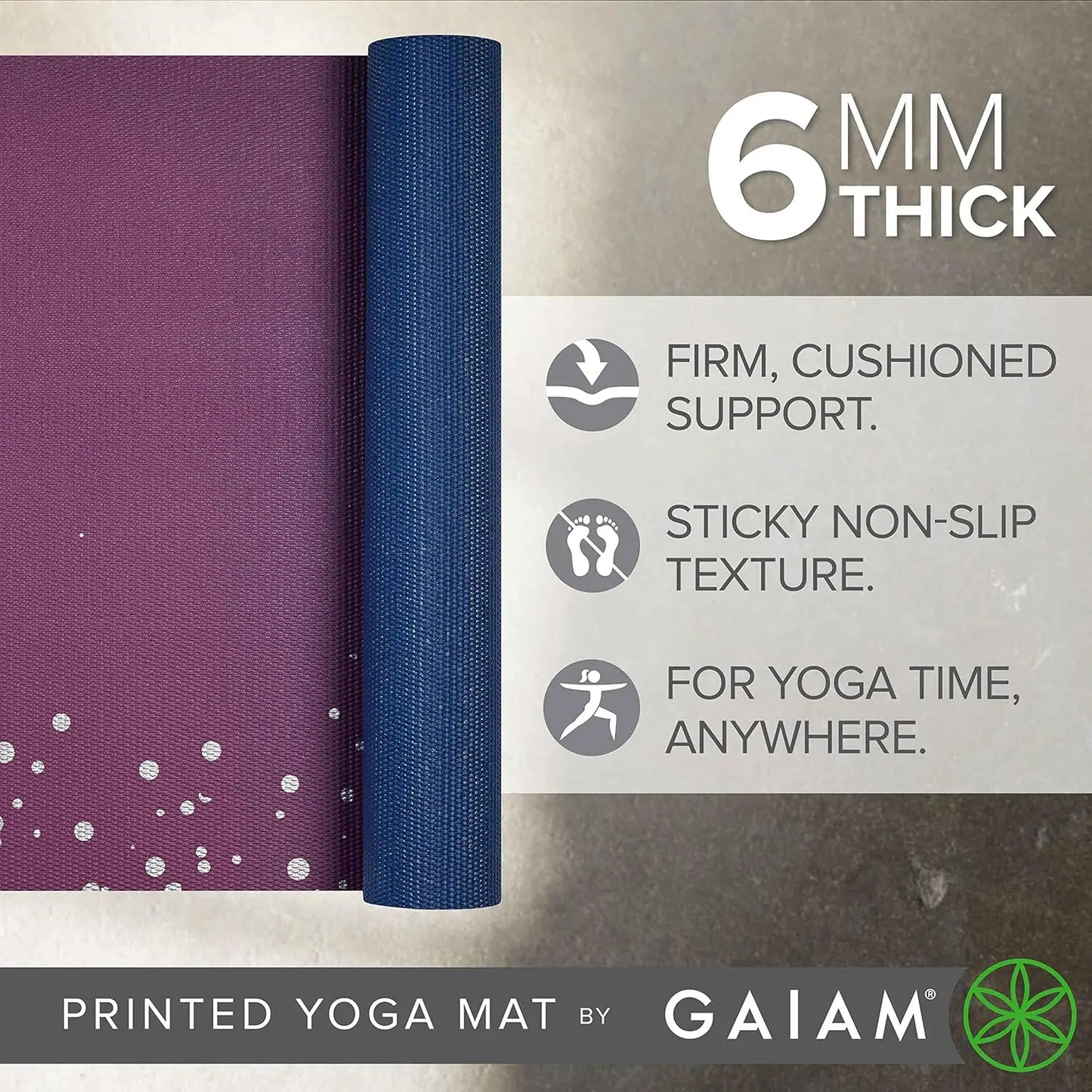 Extra Thick 6mm Non-Slip Yoga Mat for All Workouts - 68"L x 24"W, Premium Cushioning & Safe Material