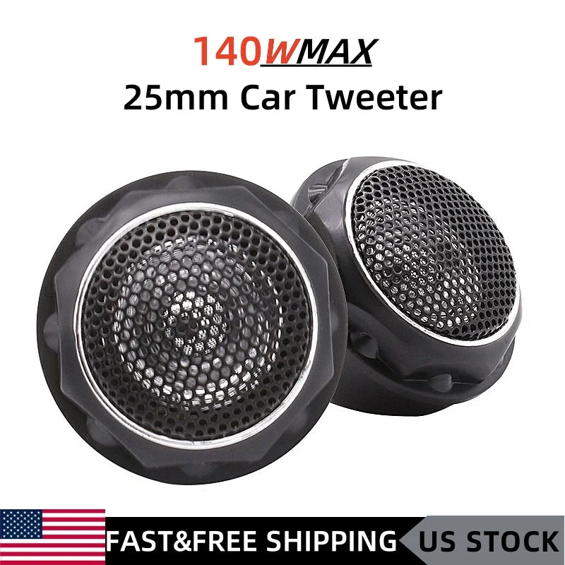 1 Pair MAX 140W Car Tweeter Speakers DC12V Tweeter System Door Speaker Car Modified Automobile Audio Silk Dome Tweeters