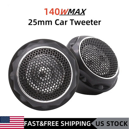 1 Pair MAX 140W Car Tweeter Speakers DC12V Tweeter System Door Speaker Car Modified Automobile Audio Silk Dome Tweeters