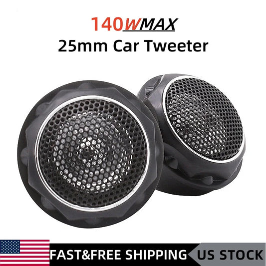 1 Pair MAX 140W Car Tweeter Speakers DC12V Tweeter System Door Speaker Car Modified Automobile Audio Silk Dome Tweeters