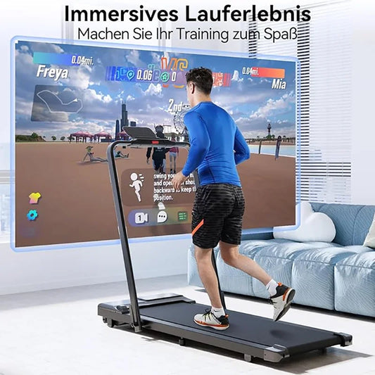 3in1 Walking Pad Treadmill 300 lbs Capacity Foldable Treadmill 3.0HP Quiet Under Desk Treadmill Exercise Machine for Home&Office