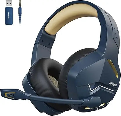 BINNUNE BW01 Wireless Gaming Headset with Mic for PC PS4 PS5 2.4G Bluetooth USB Gamer Headphones with Mic for Laptop Computer