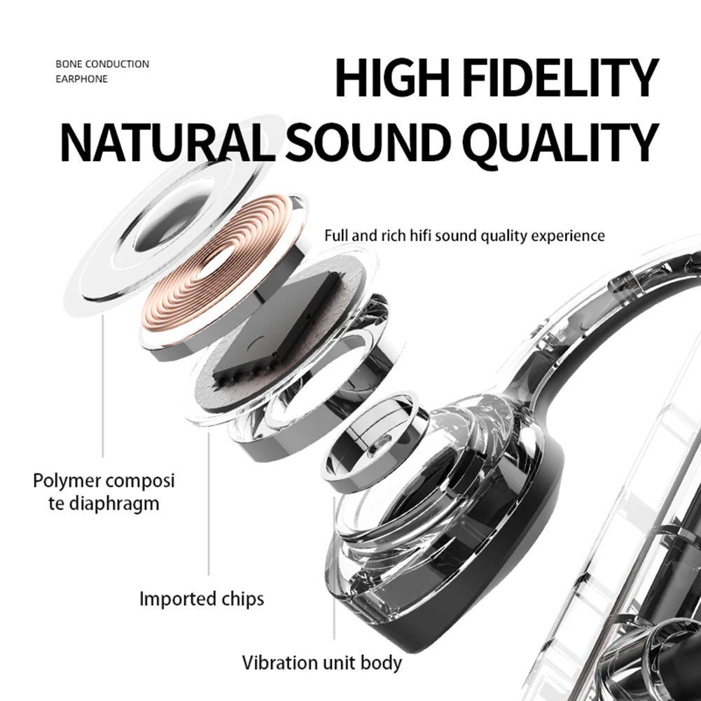 Wireless Headphones Handfree Bone Conduction Headphones Lightweight Bluetooth-Compatible Comfortable To Wear Sport Earphones