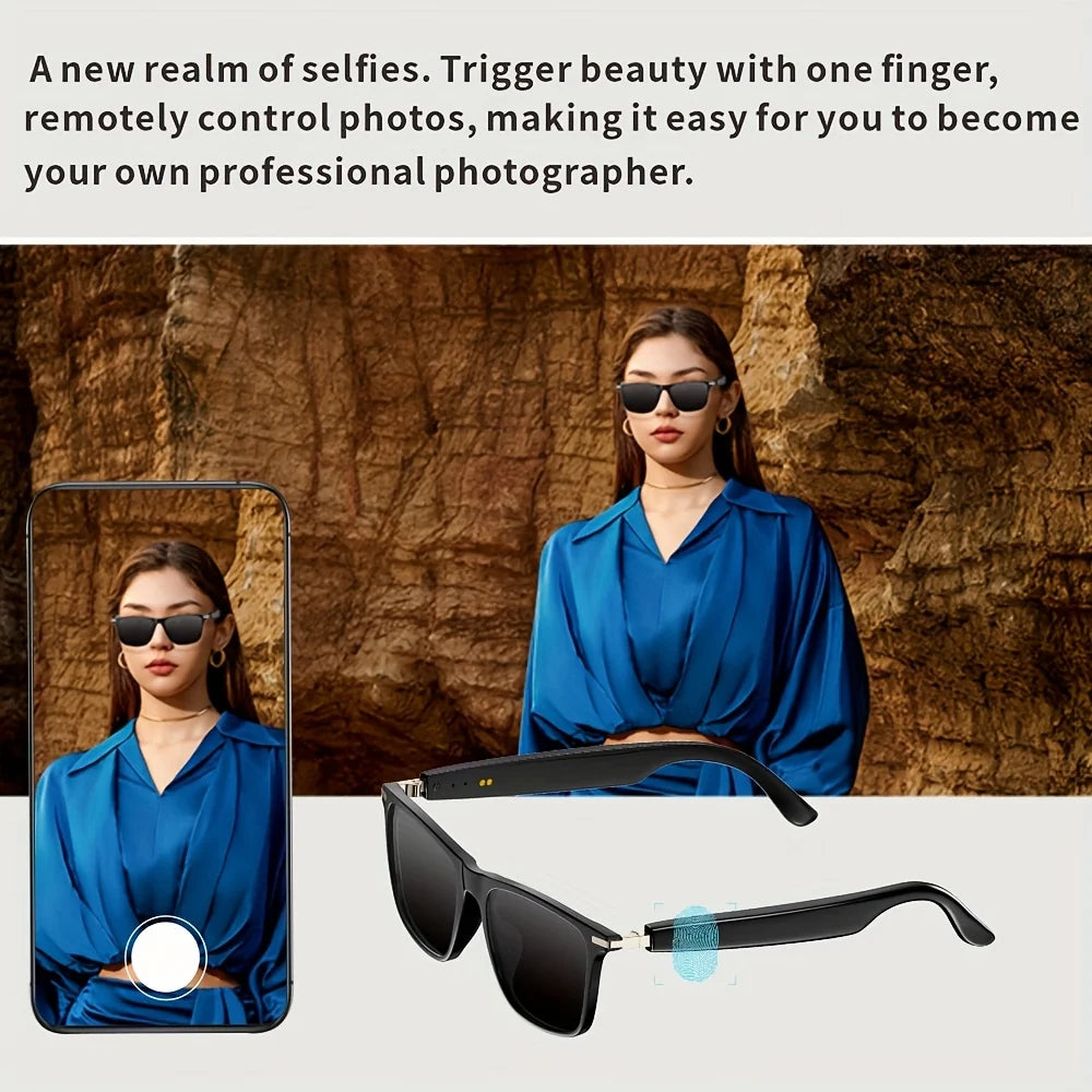 SENBONO NEW Smart Glasses With Sunglasses Open Ear Headsets Hands-Free Calling Sunglasses Anti-blue Light Glasses For Men Womem